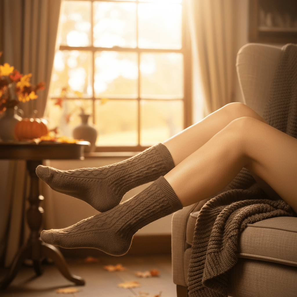 Damskie skarpety Cozy – ciepłe warkoczowe - Sooks