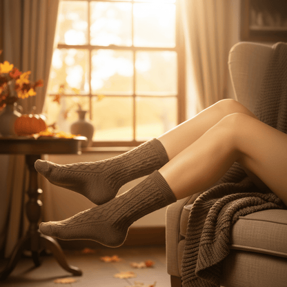 Damskie skarpety Cozy – ciepłe warkoczowe - Sooks