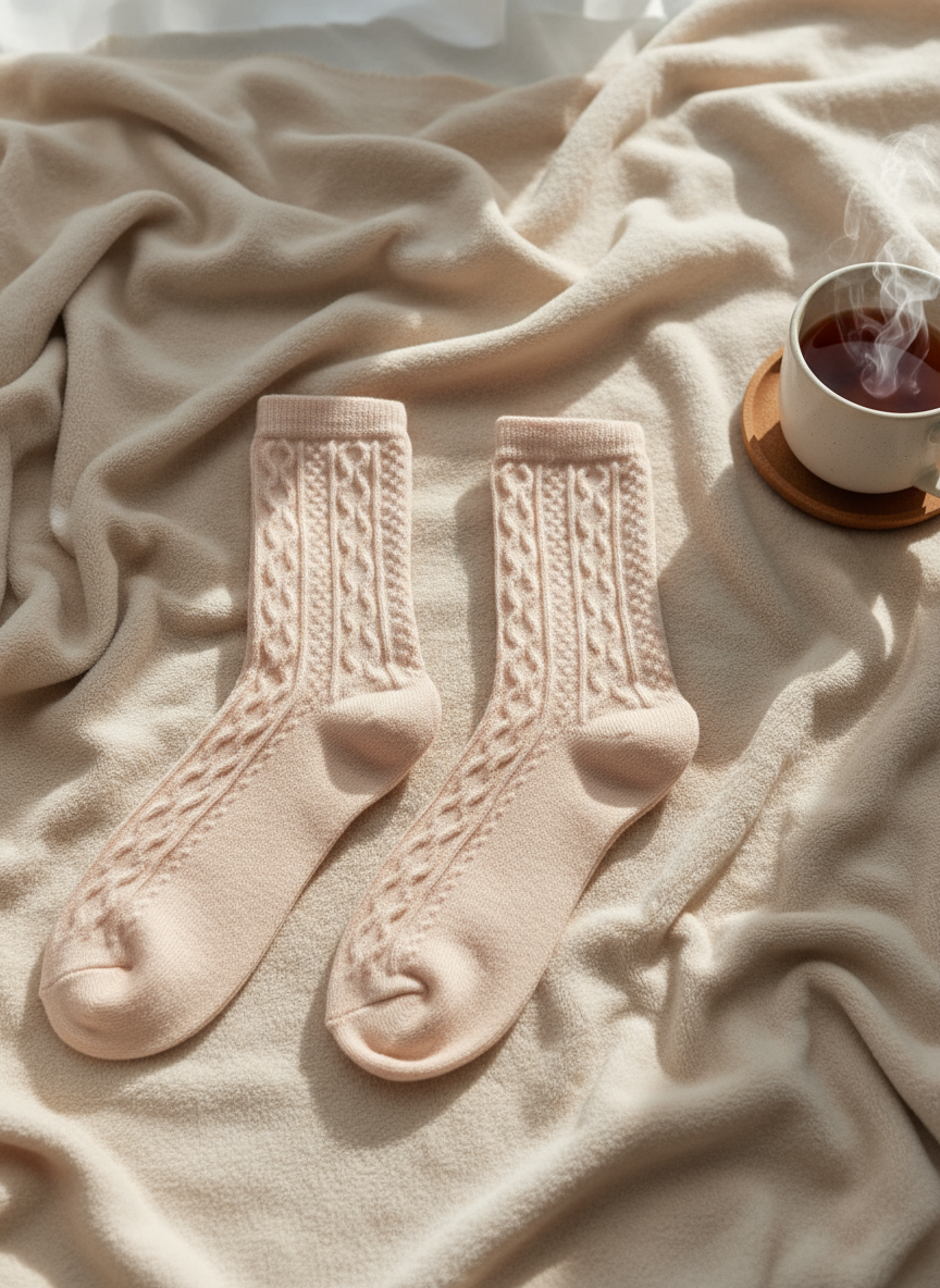 Damskie skarpety Cozy – ciepłe warkoczowe